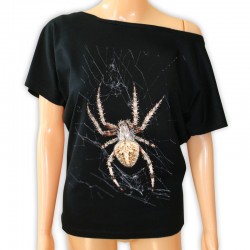 Tunika damska czarna z pająkiem