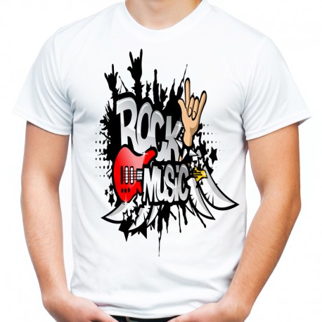 koszulka z napisem rock music