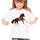 Koszulka dziecięca z brązowym koniem