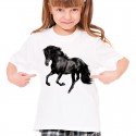 Koszulka dziecięca z czarnym koniem