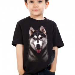 Koszulka dziecięca z Huskym Syberyjskim