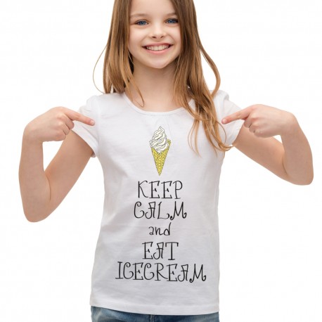 Koszulka dla dziewczynki keep calm and eat ice cream