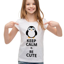 Koszulka dla dziewczynki keep calm and be cute