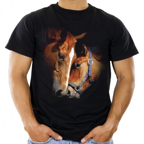 Koszulka jeździecka z końmi