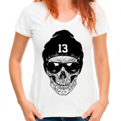 Koszulka damska z czaszką w czapce 13 