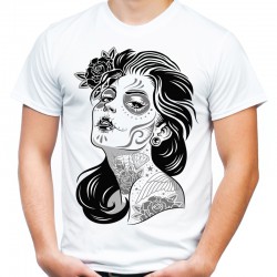 T-shirt z mroczną kobietą