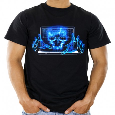 T-shirt z czaszką dla hakera