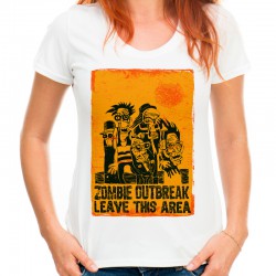 T-shirt zombie outbreak leave this area