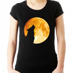 Koszulka z wilkiem i księżycem