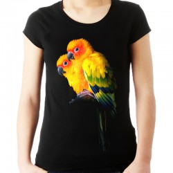 koszulka damska z papugą