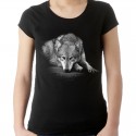 T-shirt damski z wilkiem