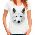 Koszulka z wilkiem białym damska