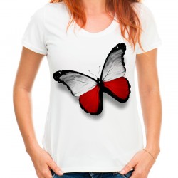 Koszulka damska z motylem Polska