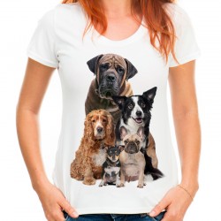 koszulka damska z psami 