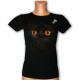 t-shirt czarny z głową kota 